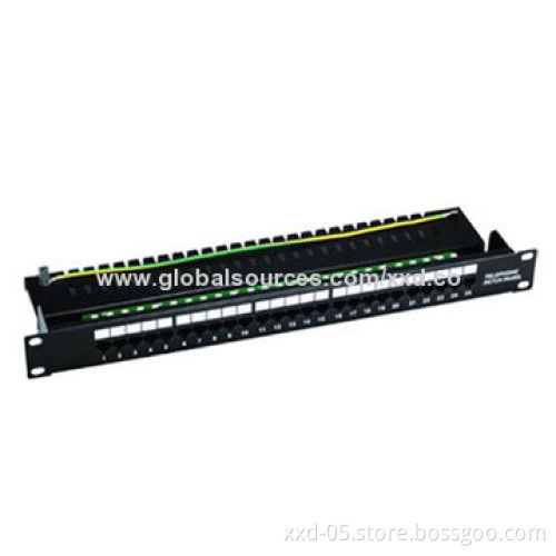 24-port RJ45 Cat6 UTP Modular Patch Panel with 1.5A Current Rating